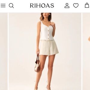 Rihoas White Buttoned Tank Top